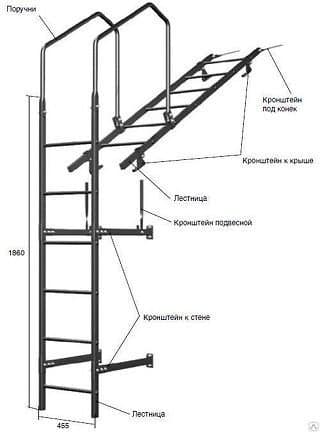 Комплект_Кронштейнов МП к крыше для лестницы (RAL)_4шт и метизы Комплект_Кронштейнов МП к крыше для лестницы (RAL)_4шт и метизы